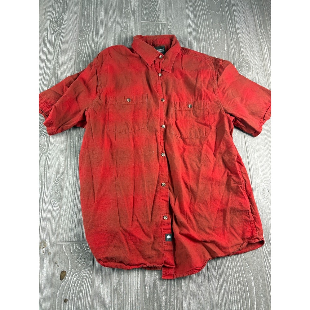 Mountain Khakis Shirt Mens XL Red Plaid Short Sleeve Outdoor Performance Cotton